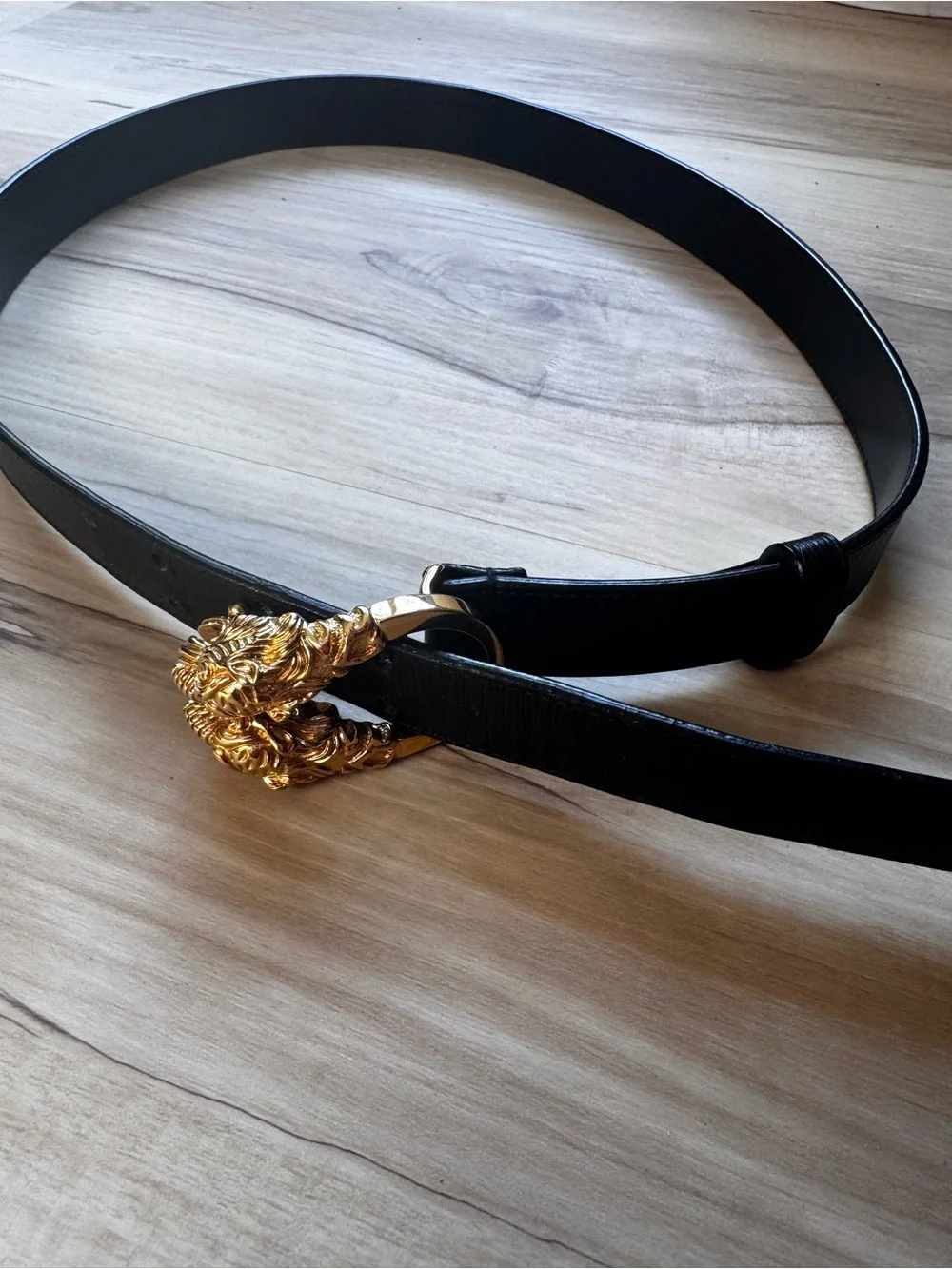 Authentic GUCCI Double Tiger Head Buckle Leather Belt 80・32・037・1766・1424 Black - Picture 3 of 7